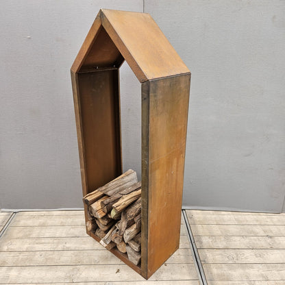 Corten steel wood storage 150 cm Model House