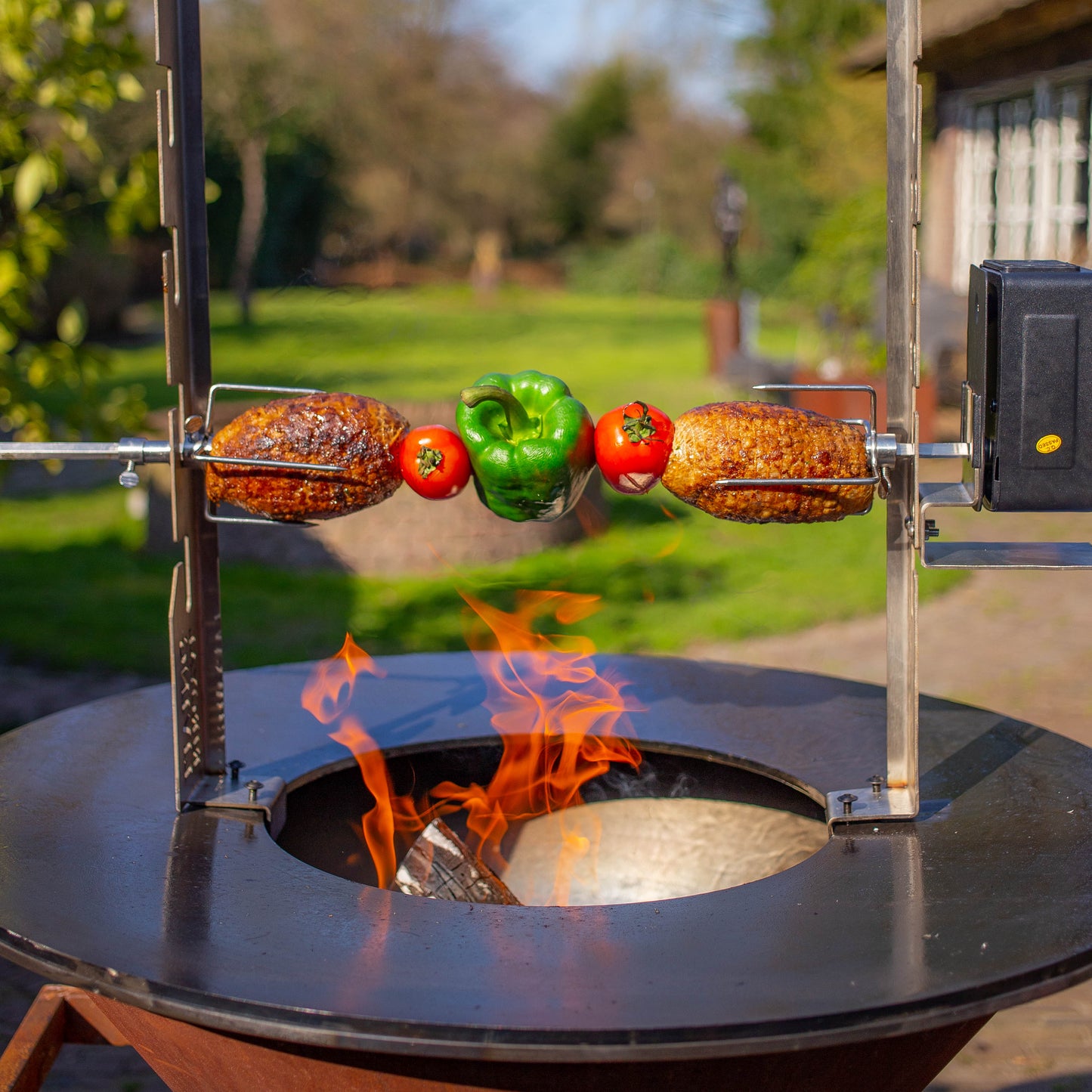 BBQ Plancha Rotisserie Set with Motor (304 Stainless Steel)