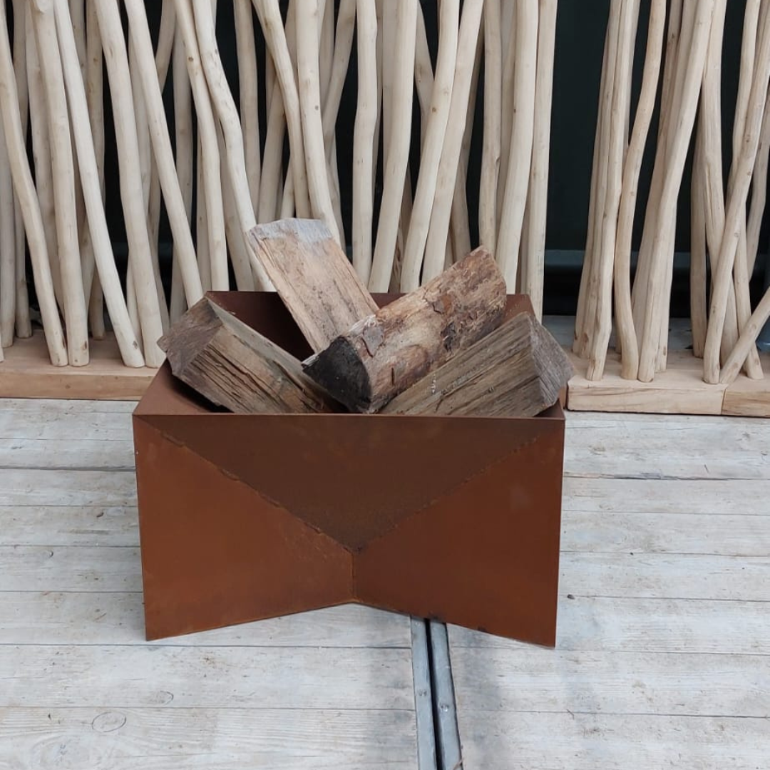 Square fire bowl 50 cm x 50 x 50