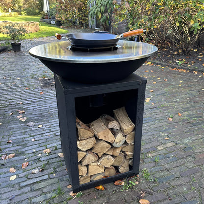 BBQ Plancha Grill Amigo - With cover and wood storage Ø67cm