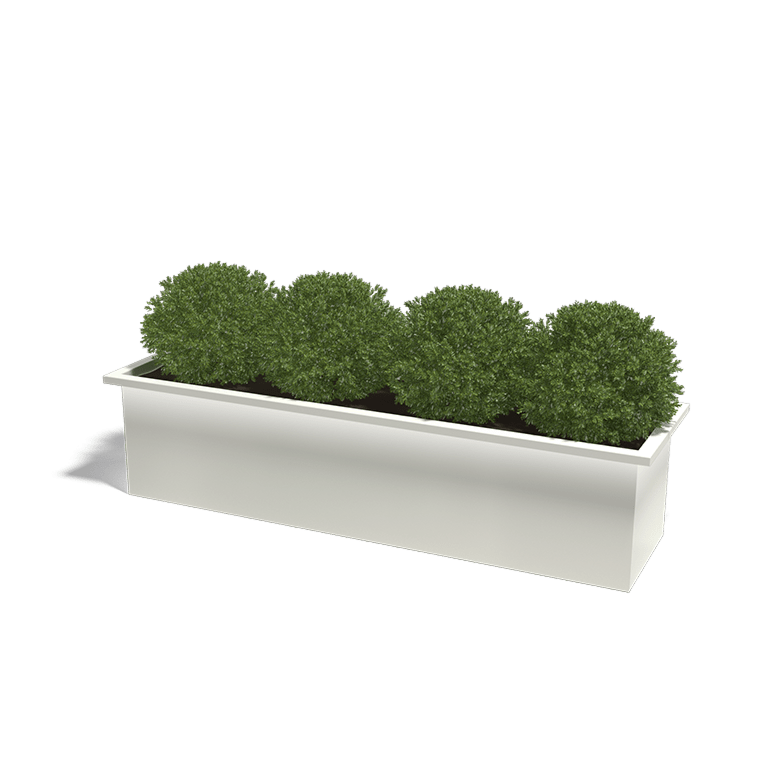 Jardinière soudée en acier thermolaqué avec LED 200 x 50 x 50 cm