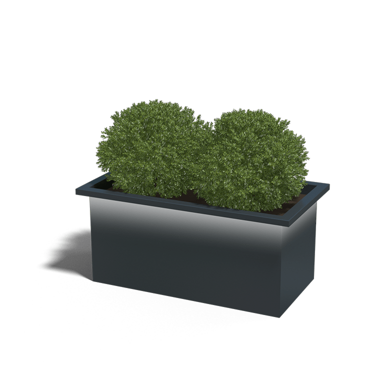 Plantenbak gelast met LED in gepoedercoat staal 100 x 50 x 50 cm