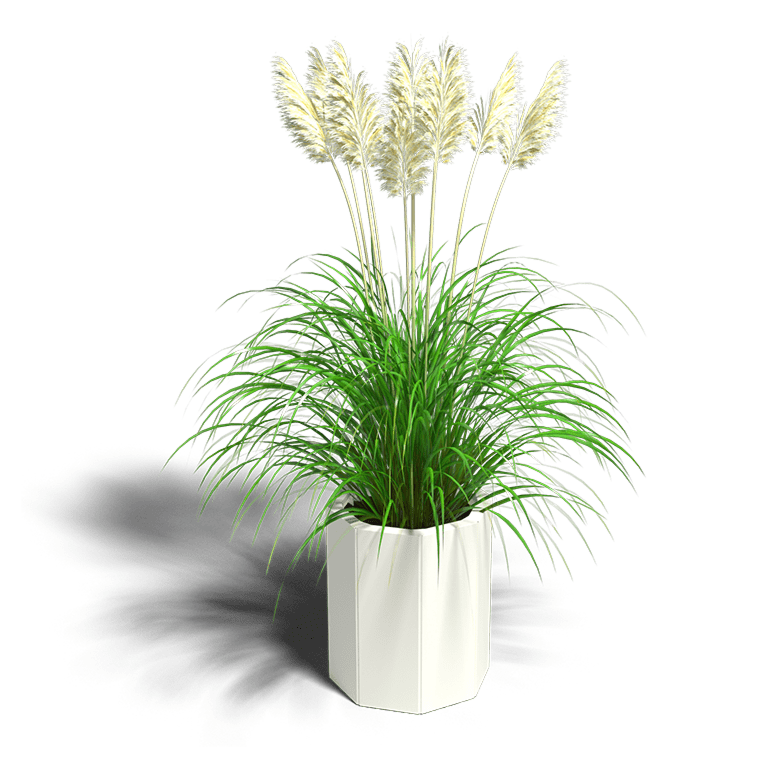 Planter in powder-coated steel 8-corner 20