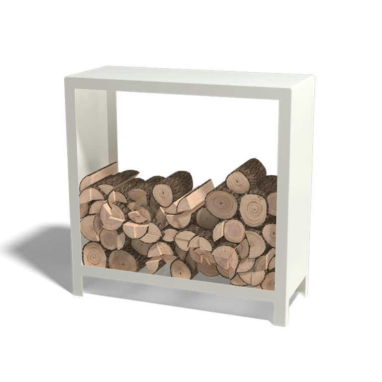 Powder coated steel wood storage 100x100x40 cm