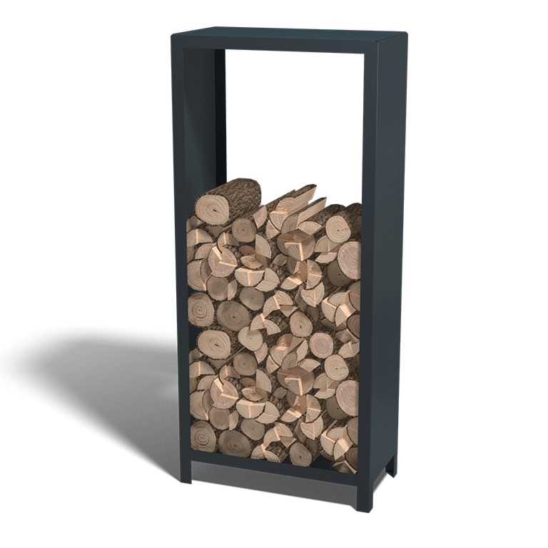 Rangement pour bois en acier peint par poudrage 180 x 80 x 40 cm