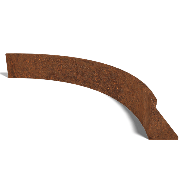 Cortenstaal keerwand binnenbocht 150 x 150 cm (30 cm hoog)
