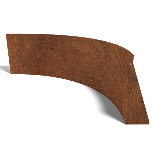 Cortenstaal keerwand binnenbocht 150 x 150 cm (60 cm hoog)