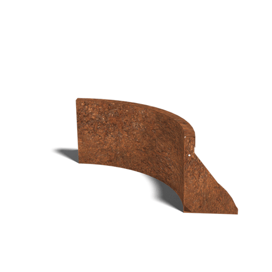 Cortenstaal keerwand binnenbocht 50 x 50 cm (30 cm hoog)
