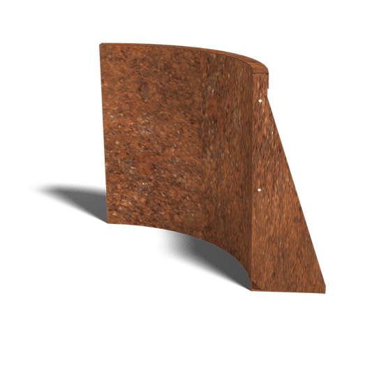 Cortenstaal keerwand binnenbocht 50 x 50 cm (60 cm hoog)