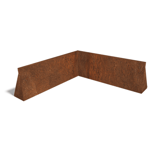 Cortenstaal keerwand binnenhoek 100 x 100 cm (40 cm hoog)