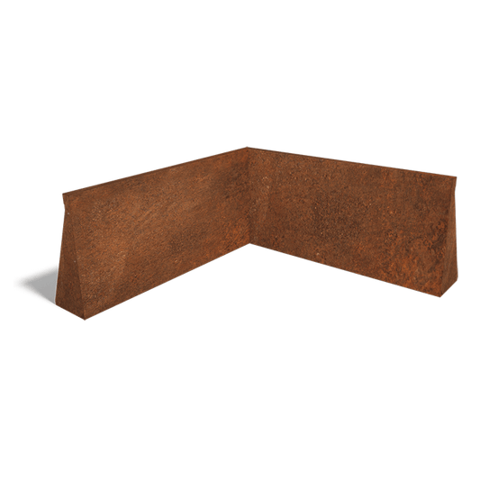Cortenstaal keerwand binnenhoek 100 x 100 cm (50 cm hoog)