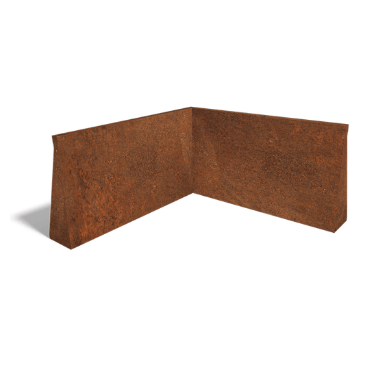 Cortenstaal keerwand binnenhoek 100 x 100 cm (60 cm hoog)
