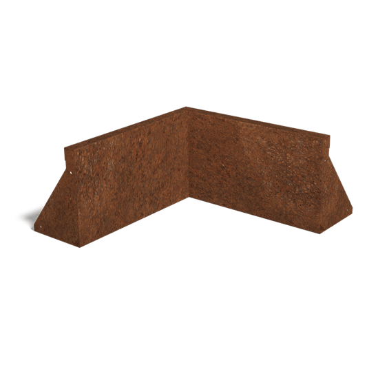 Cortenstaal keerwand binnenhoek 50 x 50 cm (30 cm hoog)