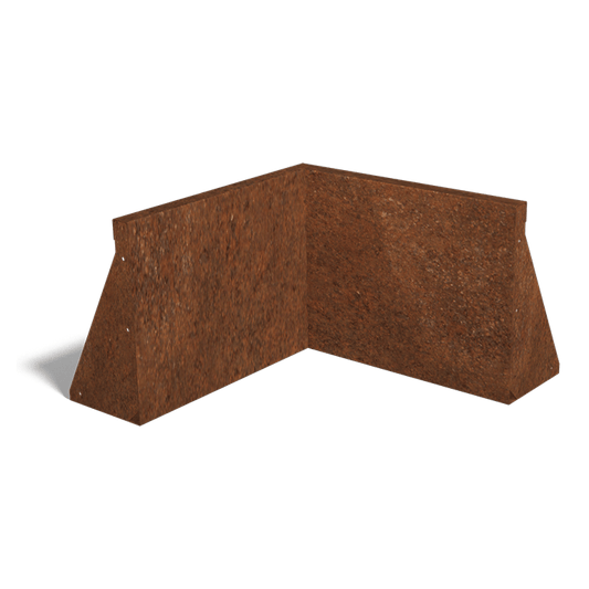 Cortenstaal keerwand binnenhoek 50 x 50 cm (40 cm hoog)