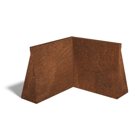 Cortenstaal keerwand binnenhoek 50 x 50 cm (50 cm hoog)
