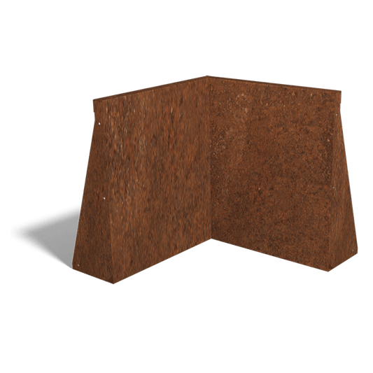 Cortenstaal keerwand binnenhoek 50 x 50 cm (60 cm hoog)