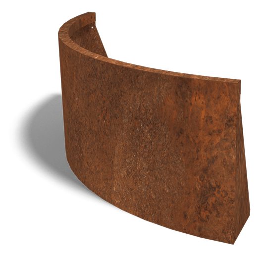 Cortenstaal keerwand buitenbocht 100 x 100 cm (50 cm hoog)