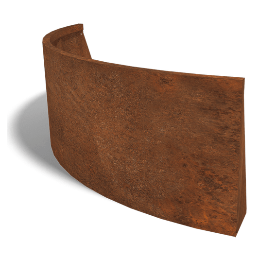 Cortenstaal keerwand buitenbocht 150 x 150 cm (60 cm hoog)
