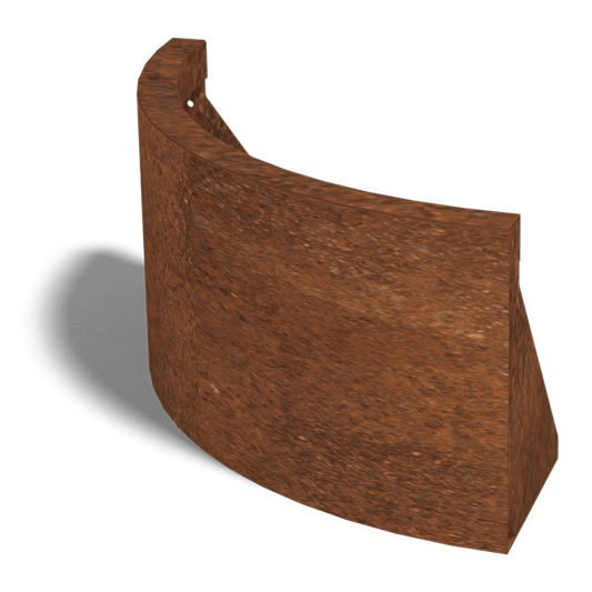 Cortenstaal keerwand buitenbocht 50 x 50 cm (30 cm hoog)
