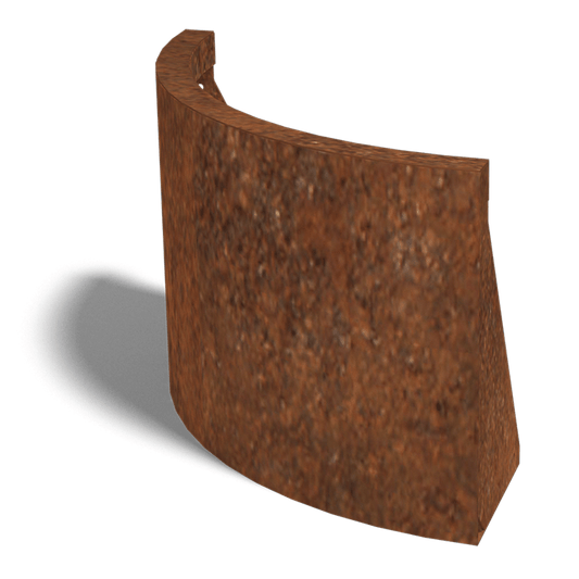 Cortenstaal keerwand buitenbocht 50 x 50 cm (40 cm hoog)