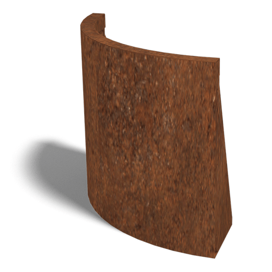 Cortenstaal keerwand buitenbocht 50 x 50 cm (50 cm hoog)
