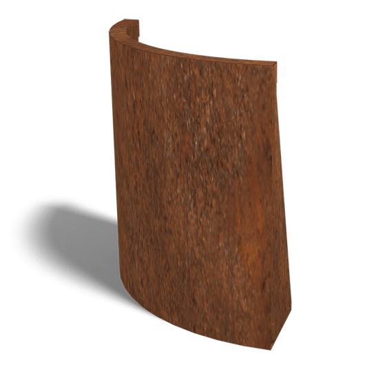Cortenstaal keerwand buitenbocht 50 x 50 cm (60 cm hoog)