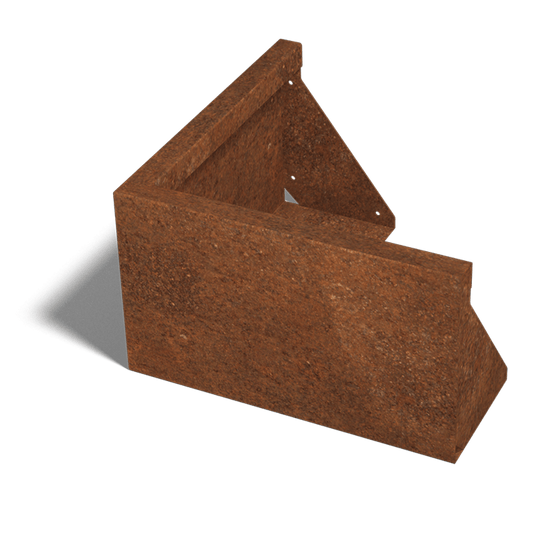 Cortenstaal keerwand buitenhoek 50 x 50 cm (30 cm hoog)