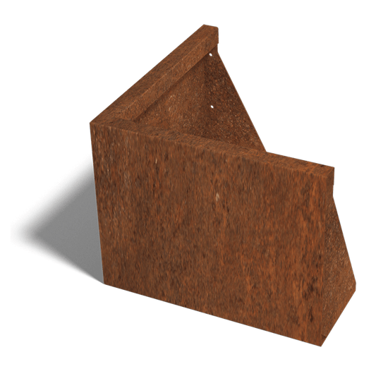 Cortenstaal keerwand buitenhoek 50 x 50 cm (40 cm hoog)