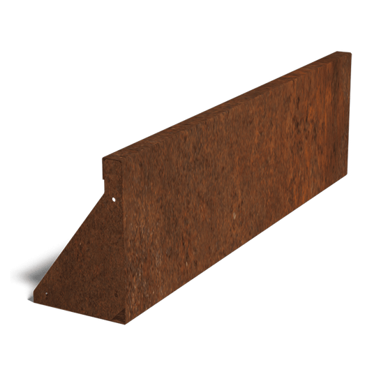 Cortenstaal keerwand recht 100 cm (30 cm hoog)
