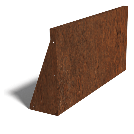 Cortenstaal keerwand recht 100 cm (50 cm hoog)