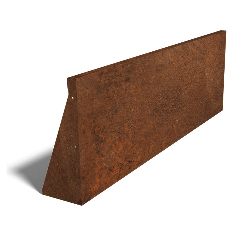 Cortenstaal keerwand recht 150 cm (50 cm hoog)