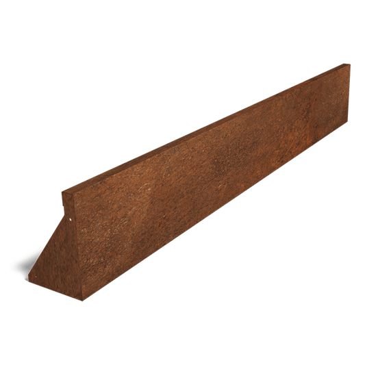Cortenstaal keerwand recht 200 cm (30 cm hoog)