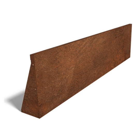 Cortenstaal keerwand recht 200 cm (50 cm hoog)