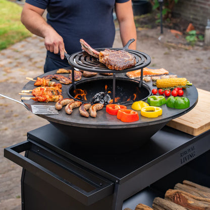 BBQ Plancha Grill Big Jack Black 3.0 - With poker and wood storage