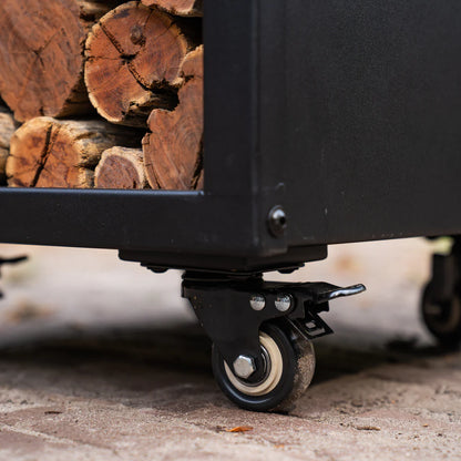 BBQ Plancha Grill Blackline 8mm Camarada 2.0 - Met pook en houtopslag Ø70cm