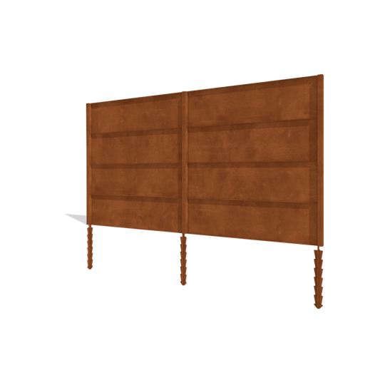 Clôture en acier Corten H4 ensemble 378 cm