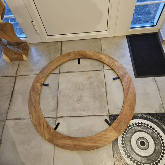 Fire guard/ mesa ring uit teakhout voor plancha's 100 cm