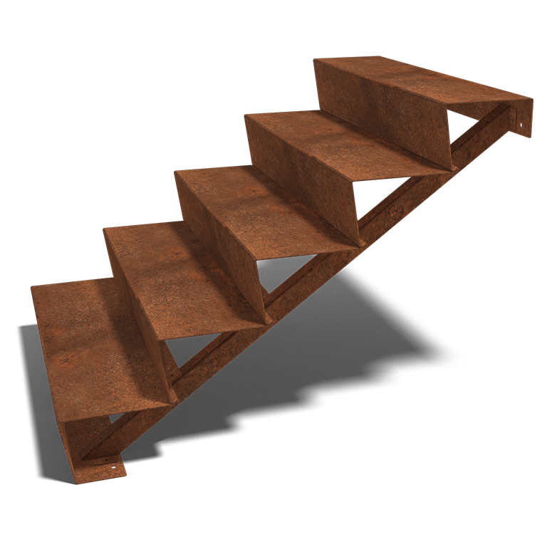 Corten steel staircase 5 steps 100 cm