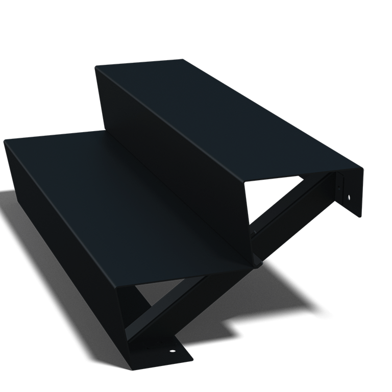 Black steel staircase 2 steps 100 cm