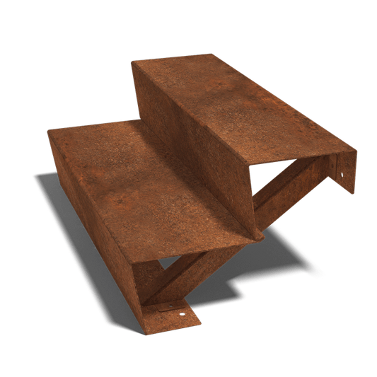 Corten steel staircase 2 steps 120 cm