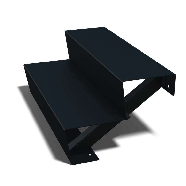 Black steel staircase 2 steps 80 cm