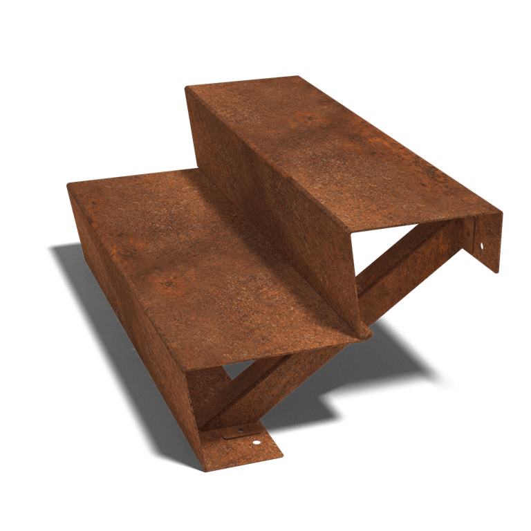 Corten steel staircase 2 steps 80 cm