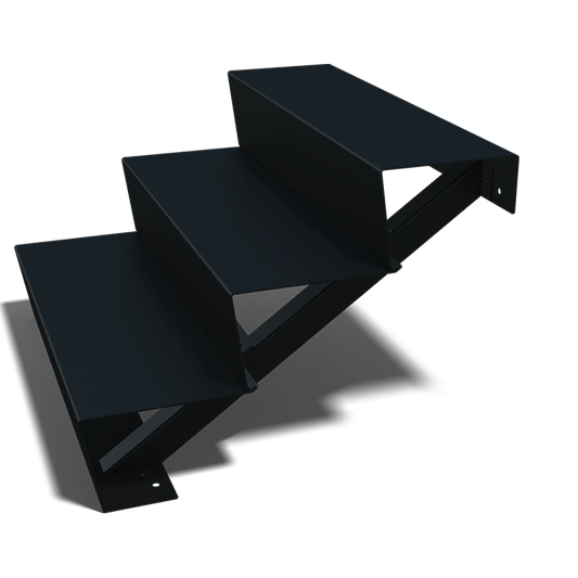 Black steel staircase 3 steps 120 cm