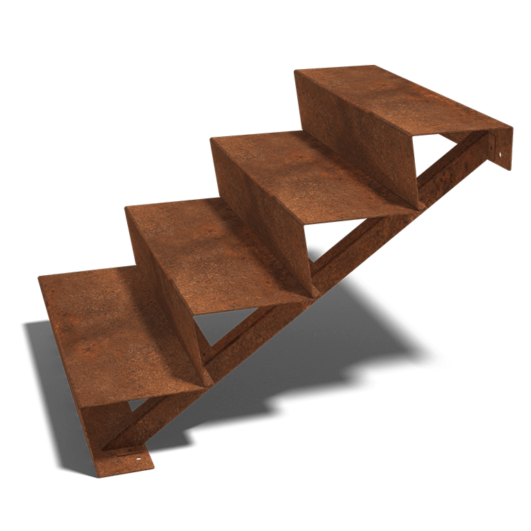 Corten steel staircase 4 steps 80 cm