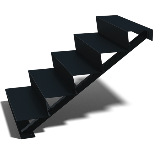 Black steel staircase 5 steps 80 cm