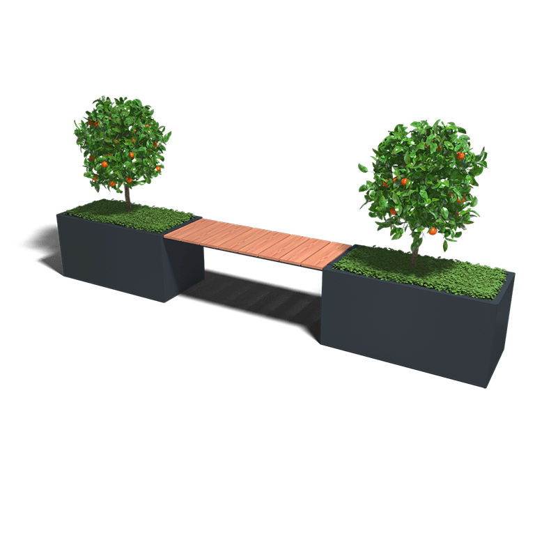 Jardinière en acier thermolaqué avec banc 321,2