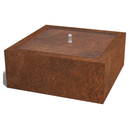 Corten steel water table 100 x 100 x 40 cm