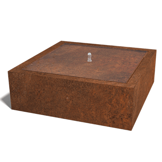 Corten steel water table 120 x 120 x 40 cm