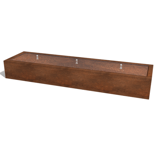 Corten steel water table 300 x 80 x 40 cm