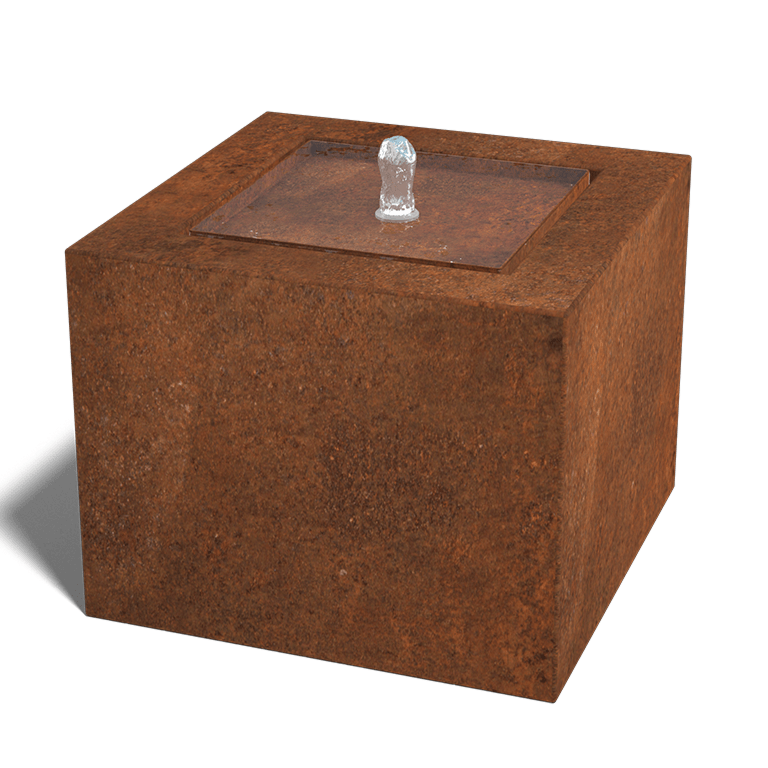 Table à eau en acier corten 50 x 50 x 40 cm